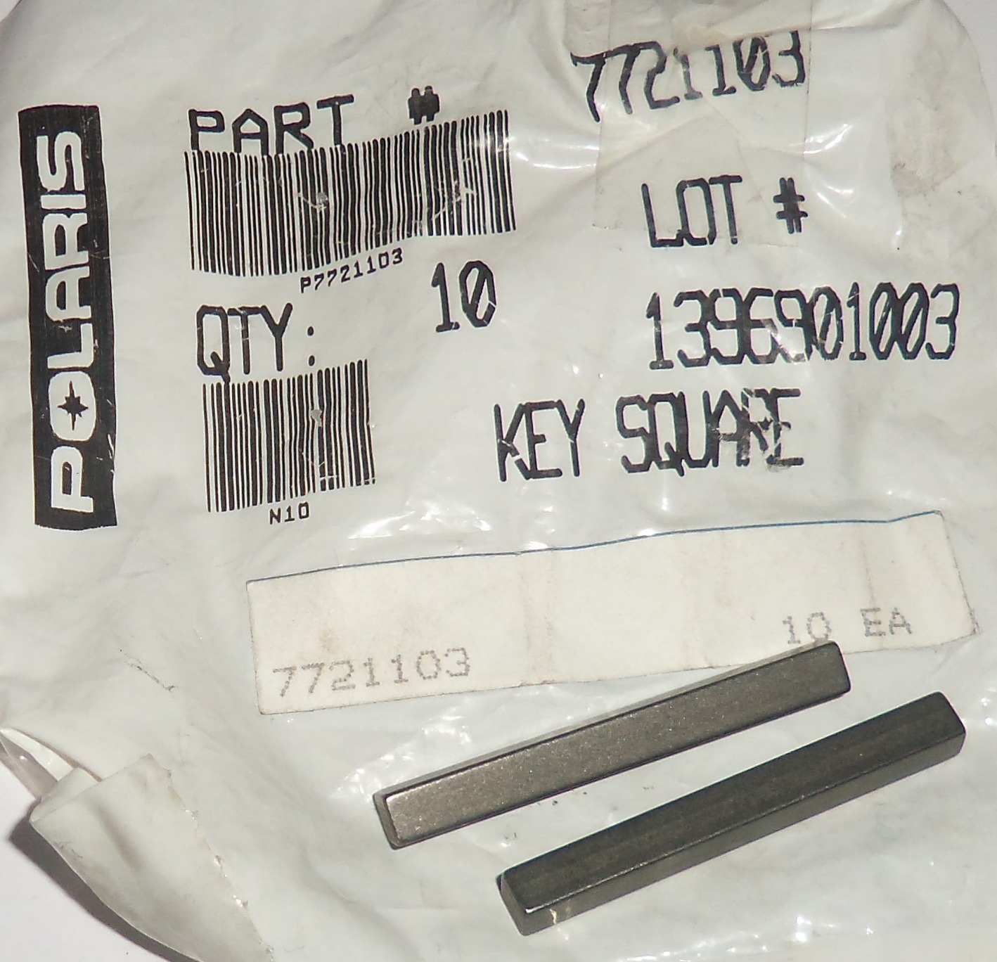 POLARIS PURE OEM NOS SQUARE KEYS PACK OF 2 LOT QTY 3/16" X 1 5/8" 85-10 7721103