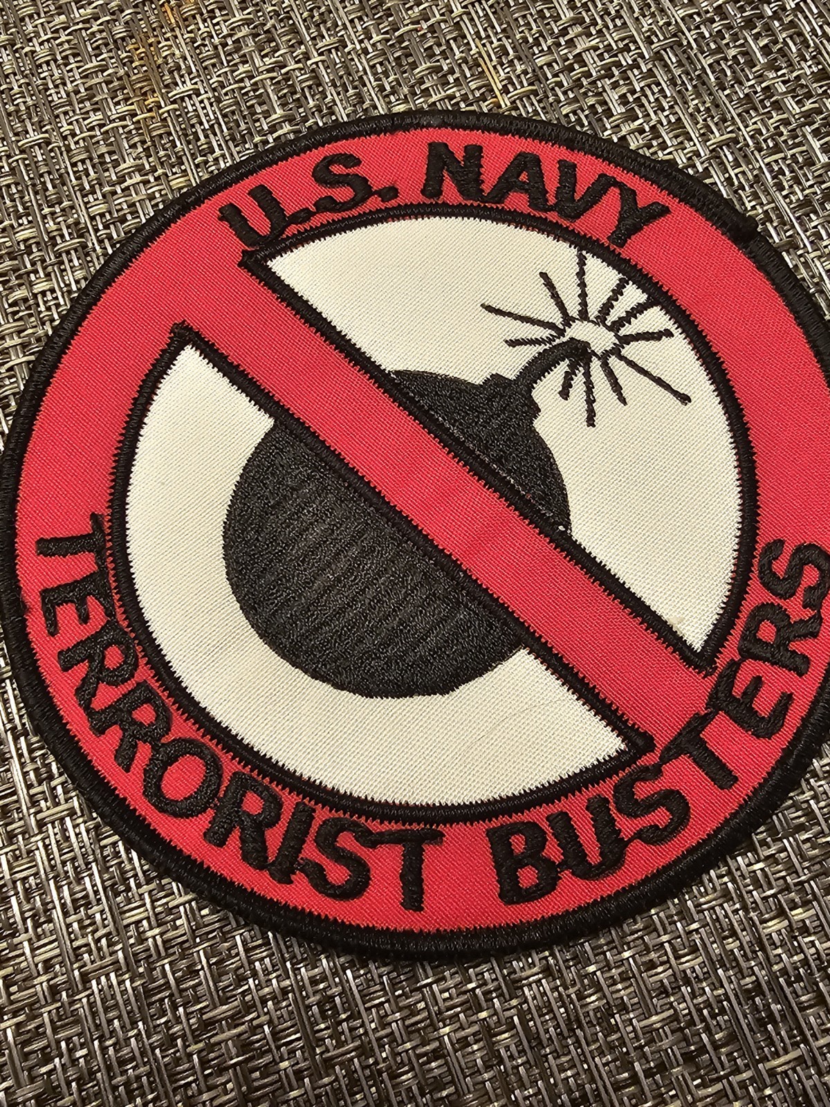 1960s 70s USN Navy Terrorist Busters Command 5 Inch Patch L@@K!!!