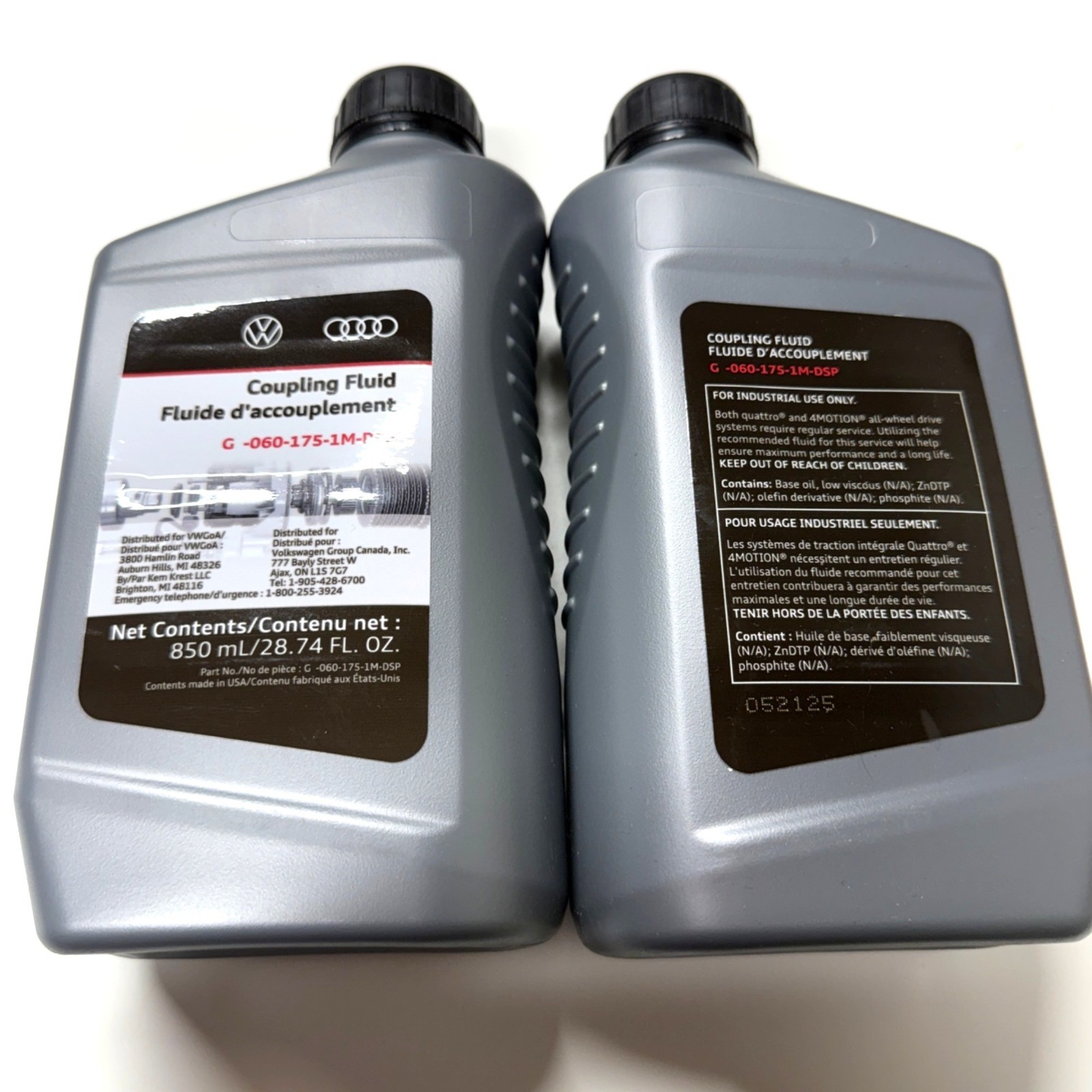 VW Audi Coupling Fluid G-060-175-1M-DSP 850mL/28.74 Fl Oz Quattro 4MOTION System