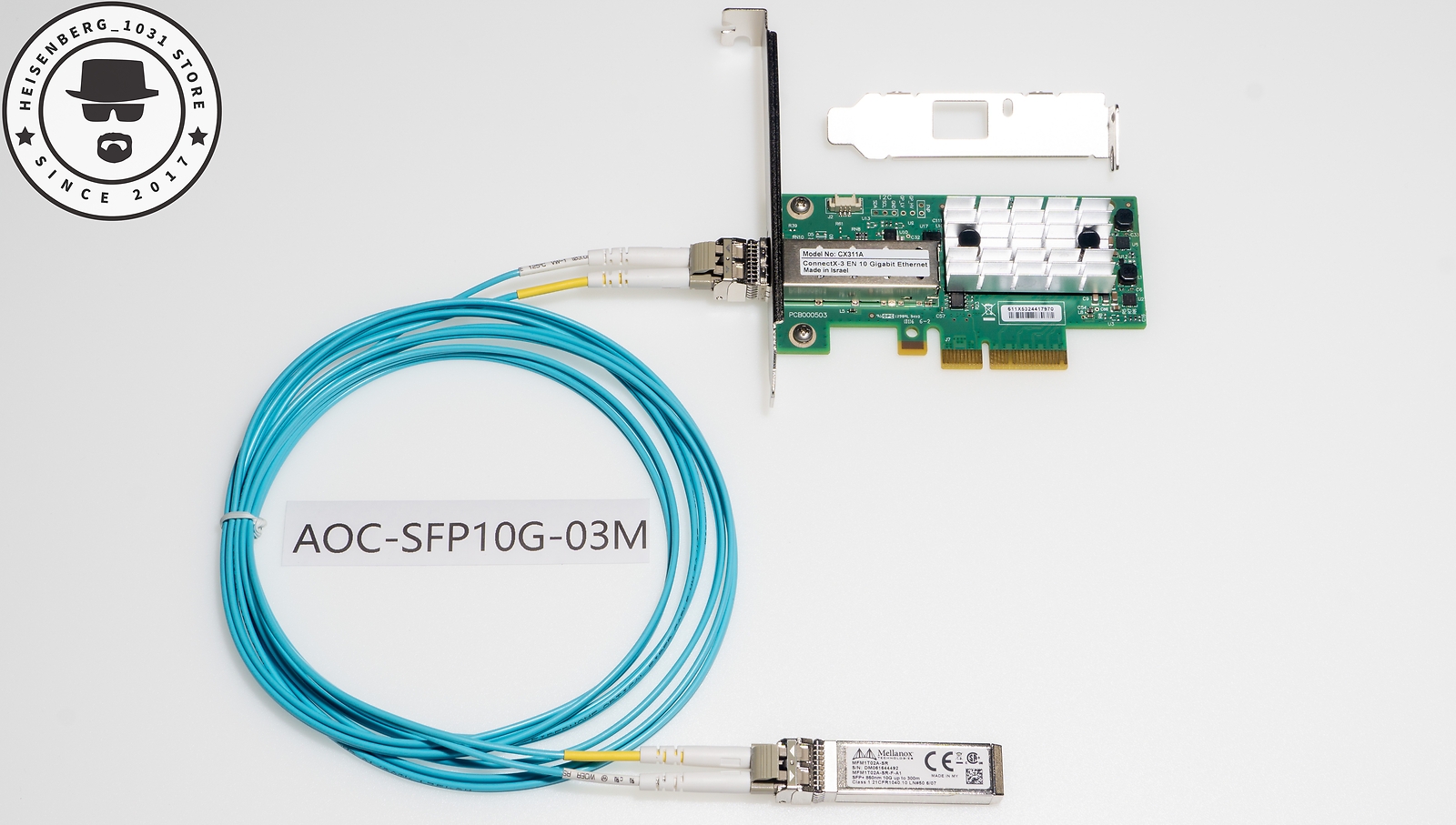 MCX311A-XCAT MELLANOX CX3-Pro PCIe3.0 SFP+ NIC MFM1T02A-SR AOC 1-30M NAS RDMA