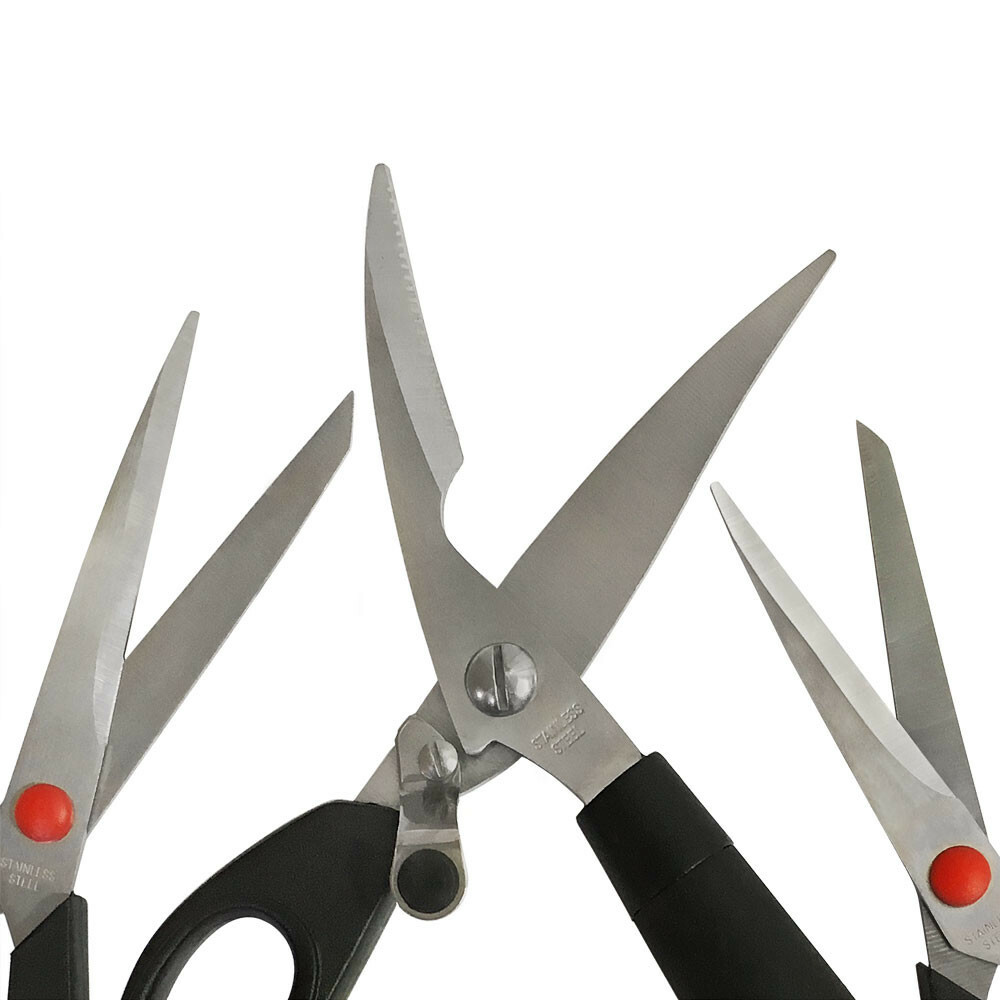 3-Pc Set Stainless Steel Multi-Purpose Utility Scissors