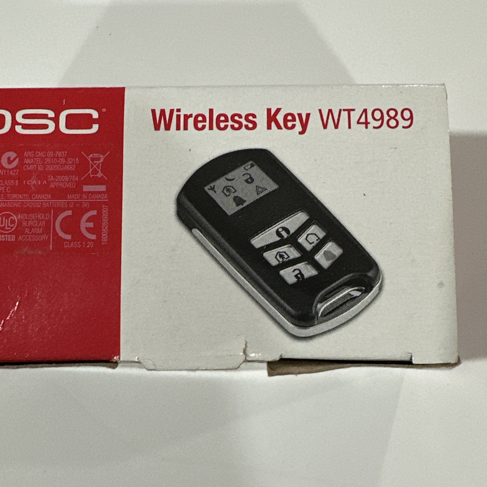 DSC WT4989 4 Button Wireless Backlit Security Key Fob Display New Batteries