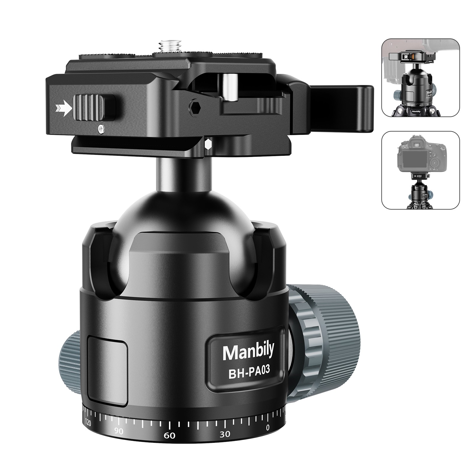 US Manbily 360° Ball Head for shooting&Camera with Picatinny Arca Swiss adapter