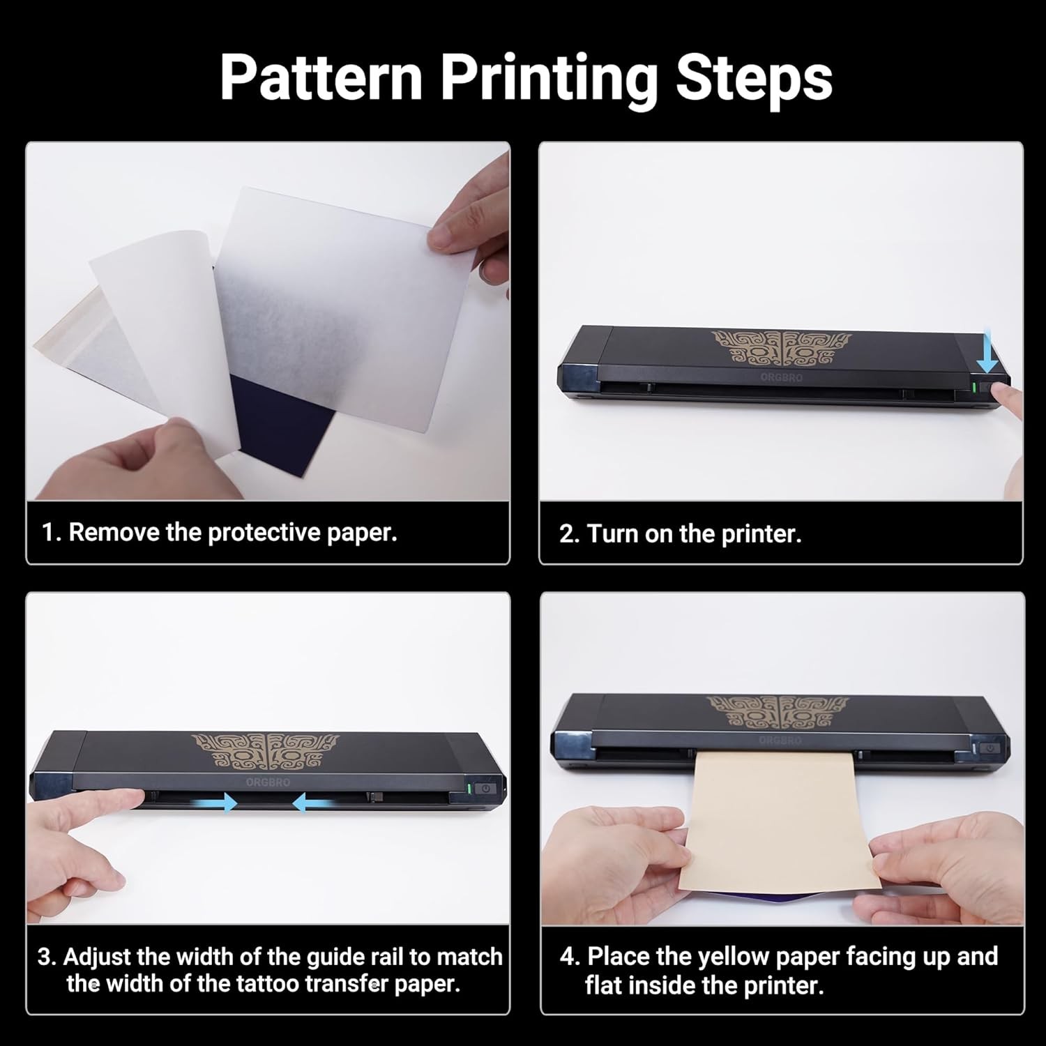 ORGBRO Tattoo Stencil Printer, X8 Thermal Transfer Printer with Black