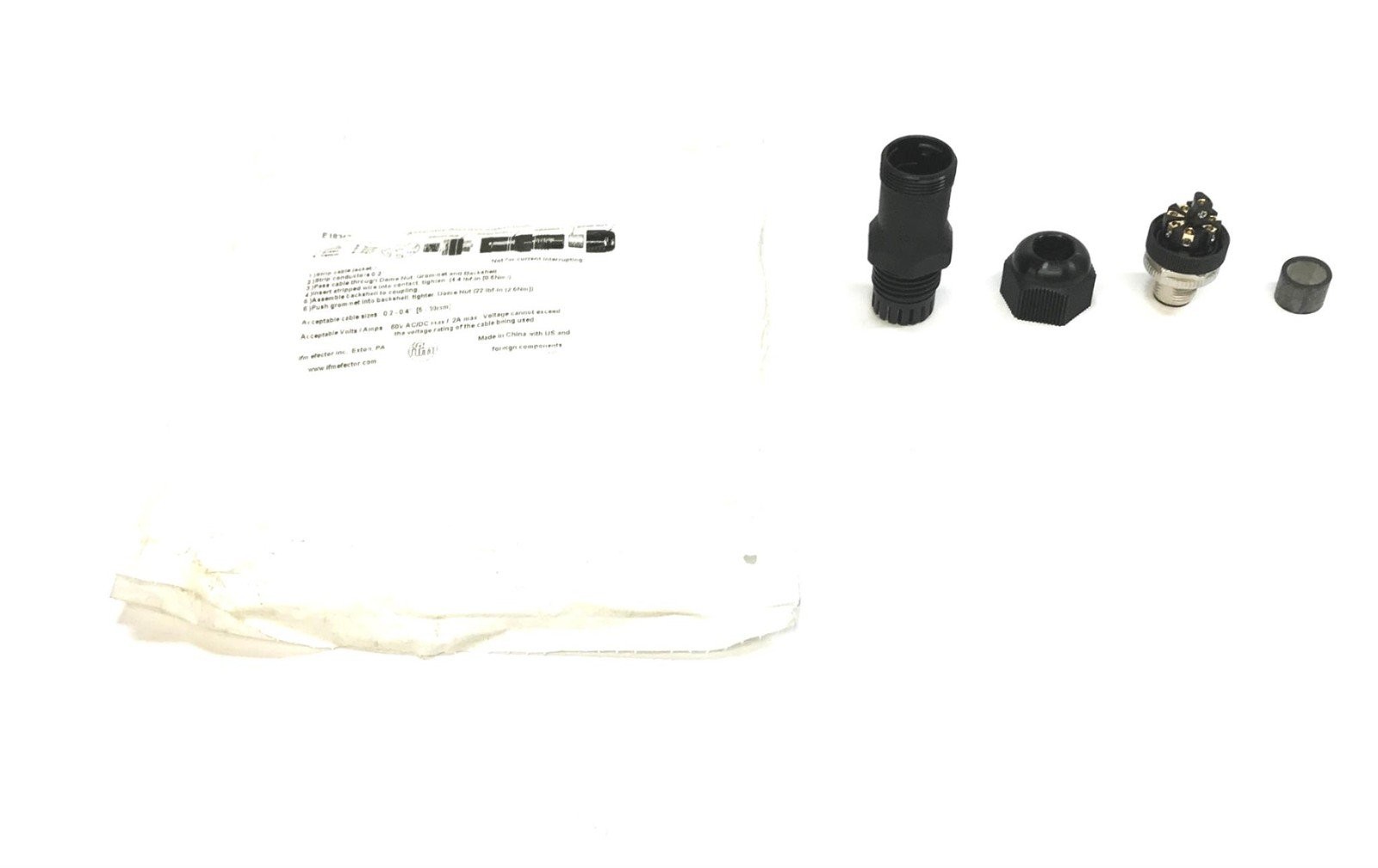 IFM Male Wirable Plug Connector E18343 NOS