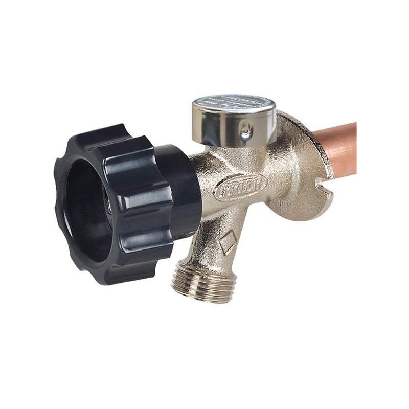Prier 478-10 Satin Nickel Plated Brass Wall Hydrant 1/2 MPT x SWT x 10 L in.