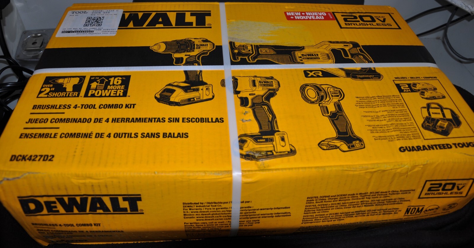 DeWalt DCK427D2 20V MAX 4-Tool Combo Kit Includes 2 Batteries, Charger & Bag