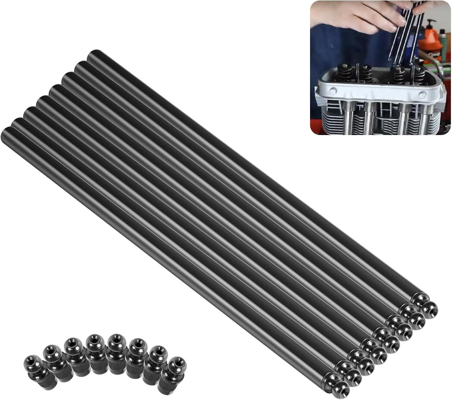8Pcs Chromoly Pushrod 3/8" OD 11.60" Long Cut to Length For Air-cooled Vw Engine
