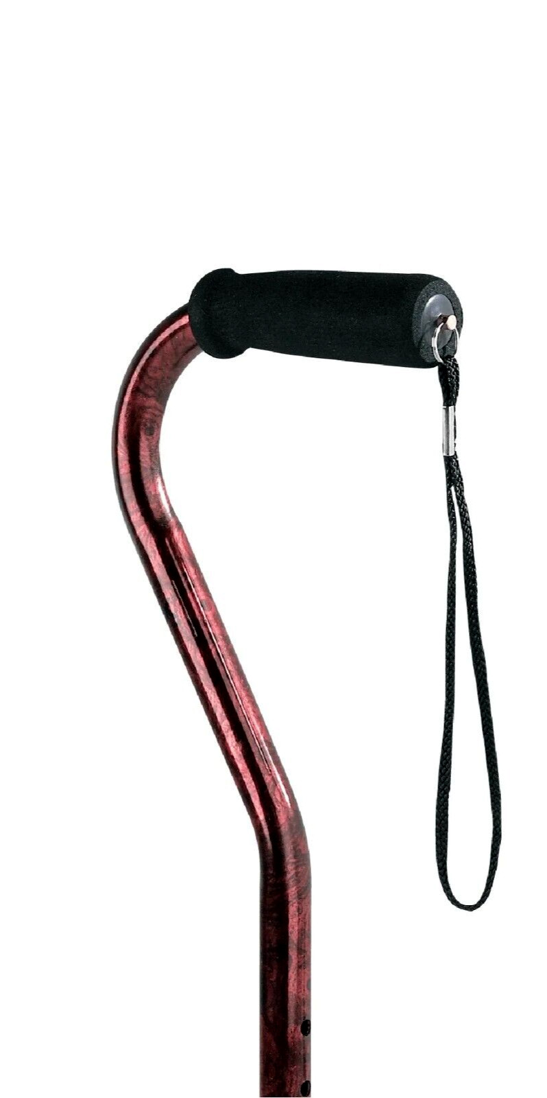 A51400 CAREX:  Offset Designer RED Cane Ergonomic Handle Strap Adjustable NEW