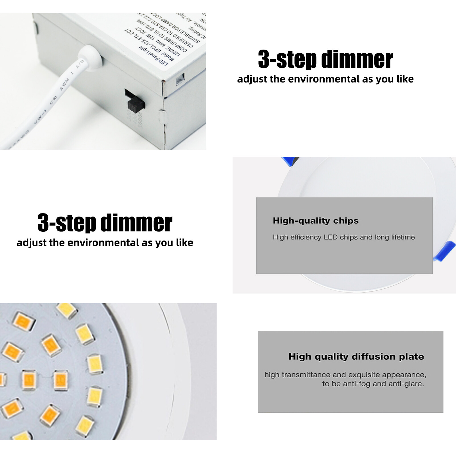 12Pack 6 Inch Ultra-Thin LED Recessed Ceiling Light,3000K/4000K/5000K Selectable