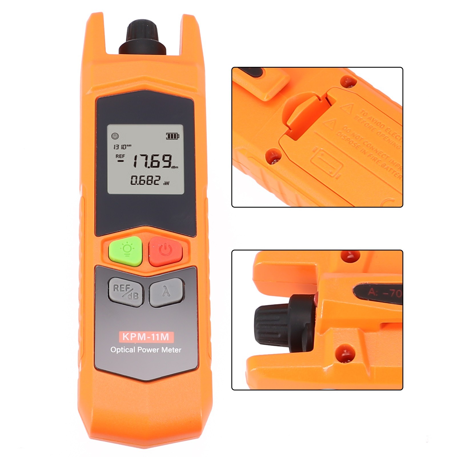 Innovative Design Optical Power Meter with LED Flashlight and Self Calibration
