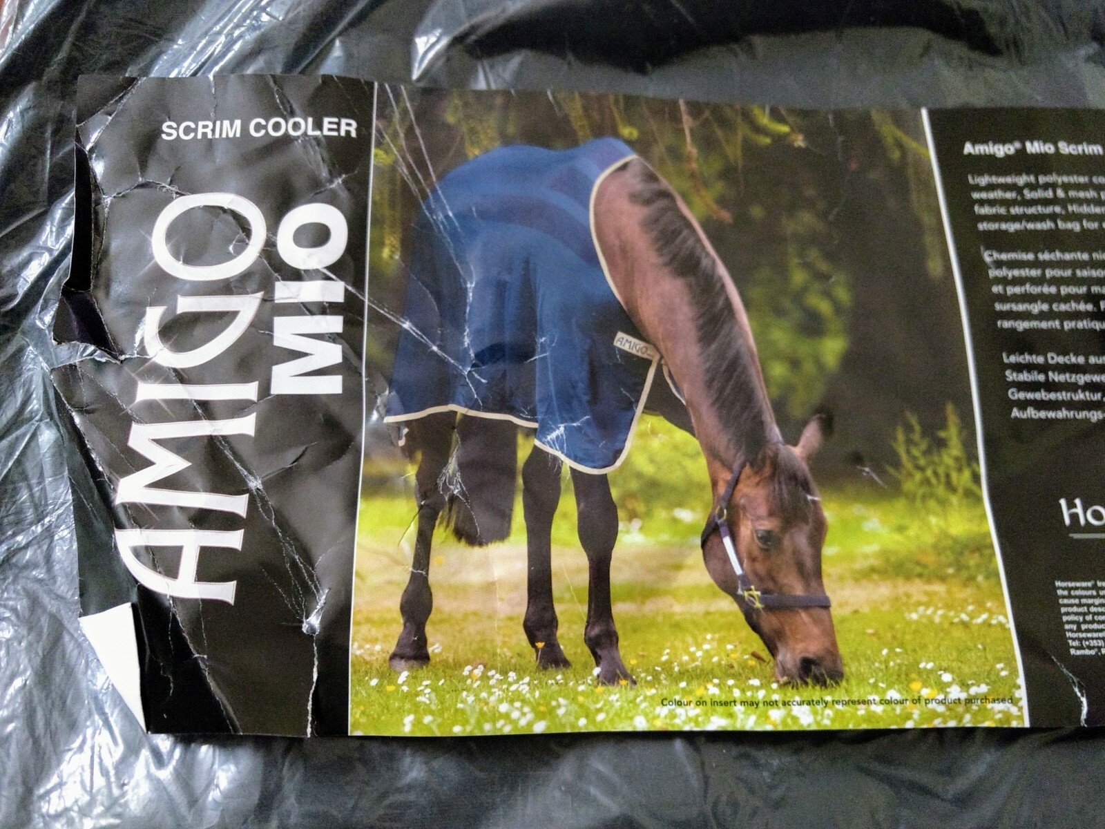 Horseware 72" Amigo Mio Scrim Blanket with Storage/Wash Bag Blue with White Trim