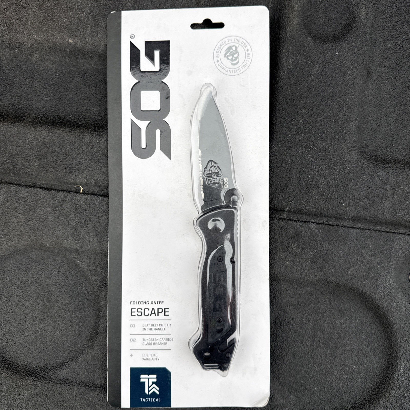 SOG Escape Tactical Folding EDC 3.4" Pocket Knife Serrated Edge Blade - FF25-CP