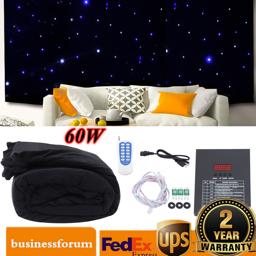 3*4 M Led Backdrop Curtain White & Blue Starlight Background Stage Curtain