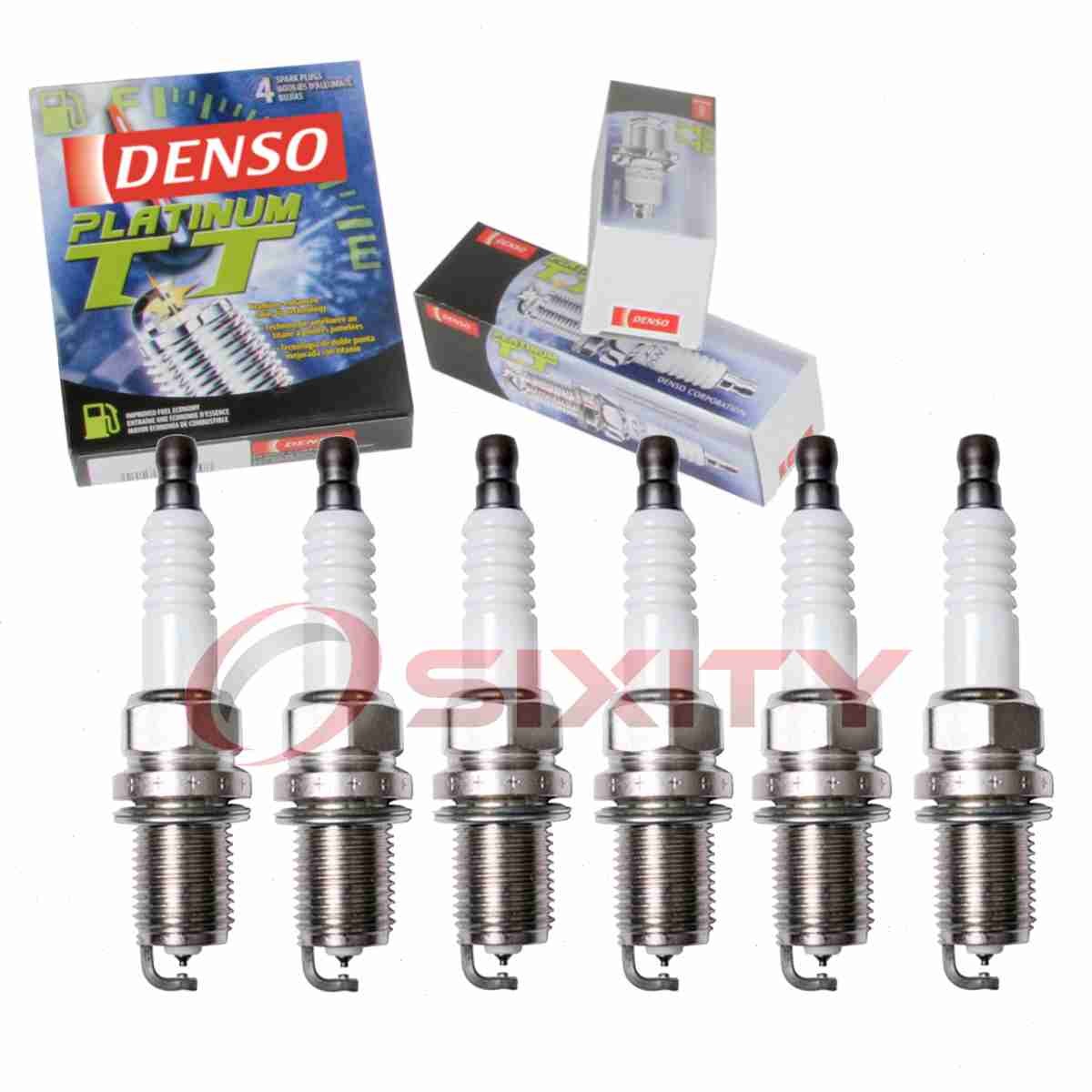 6 pc Denso Platinum TT Spark Plugs for 1995-1998 Dodge B1500 3.9L V6 zv
