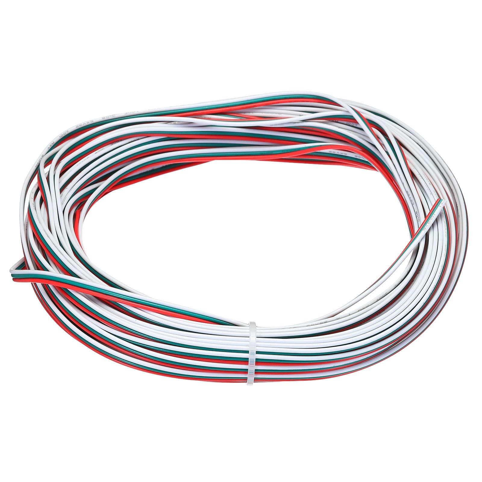 MECCANIXITY 26 Gauge 3 Conductor Electrical 49FT,26AWG, White, Green, Red