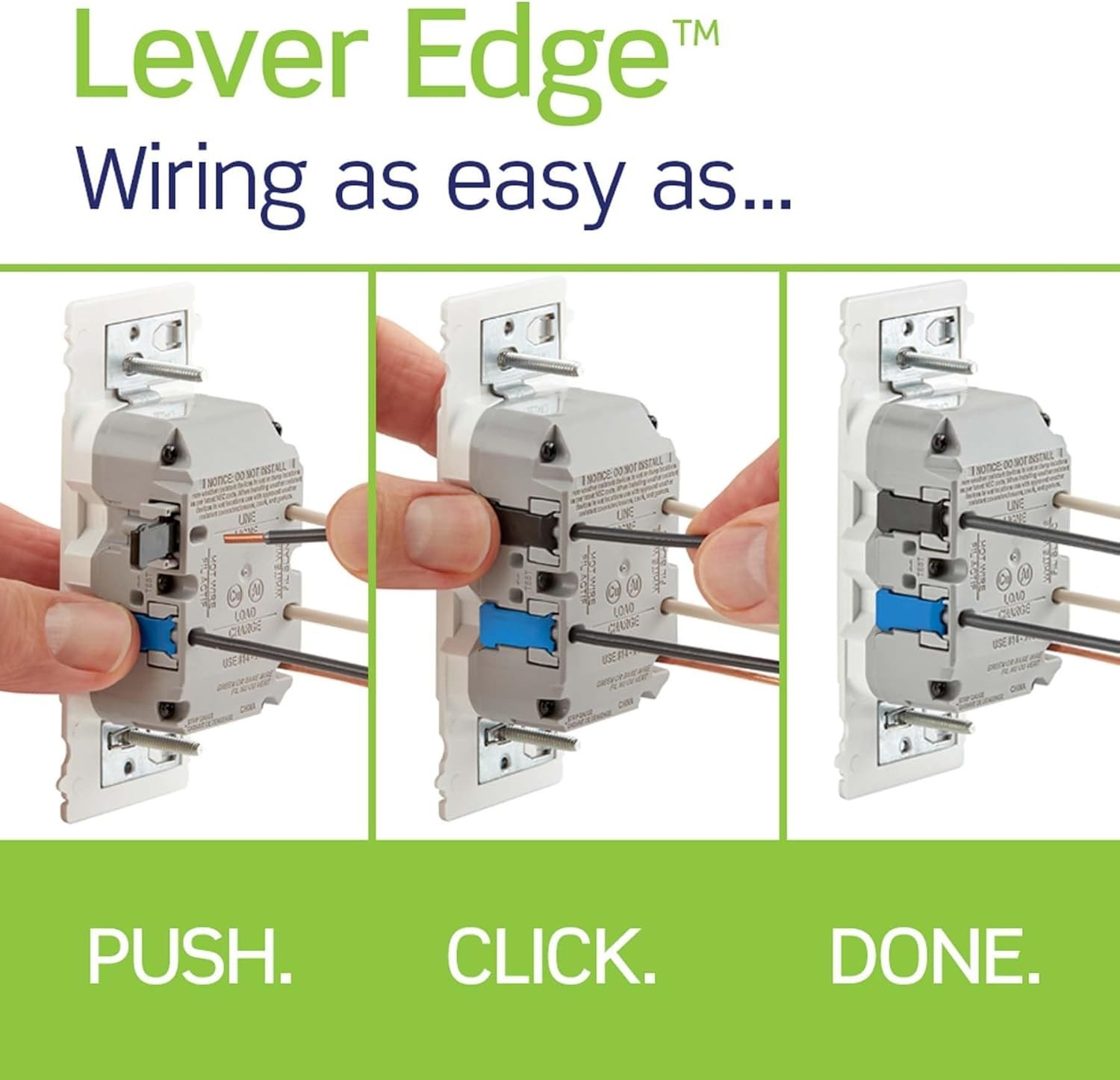 Lever Edge 15 Amp Self-, Tamper Resistant GFCI Outlet, EGFT1-W, White