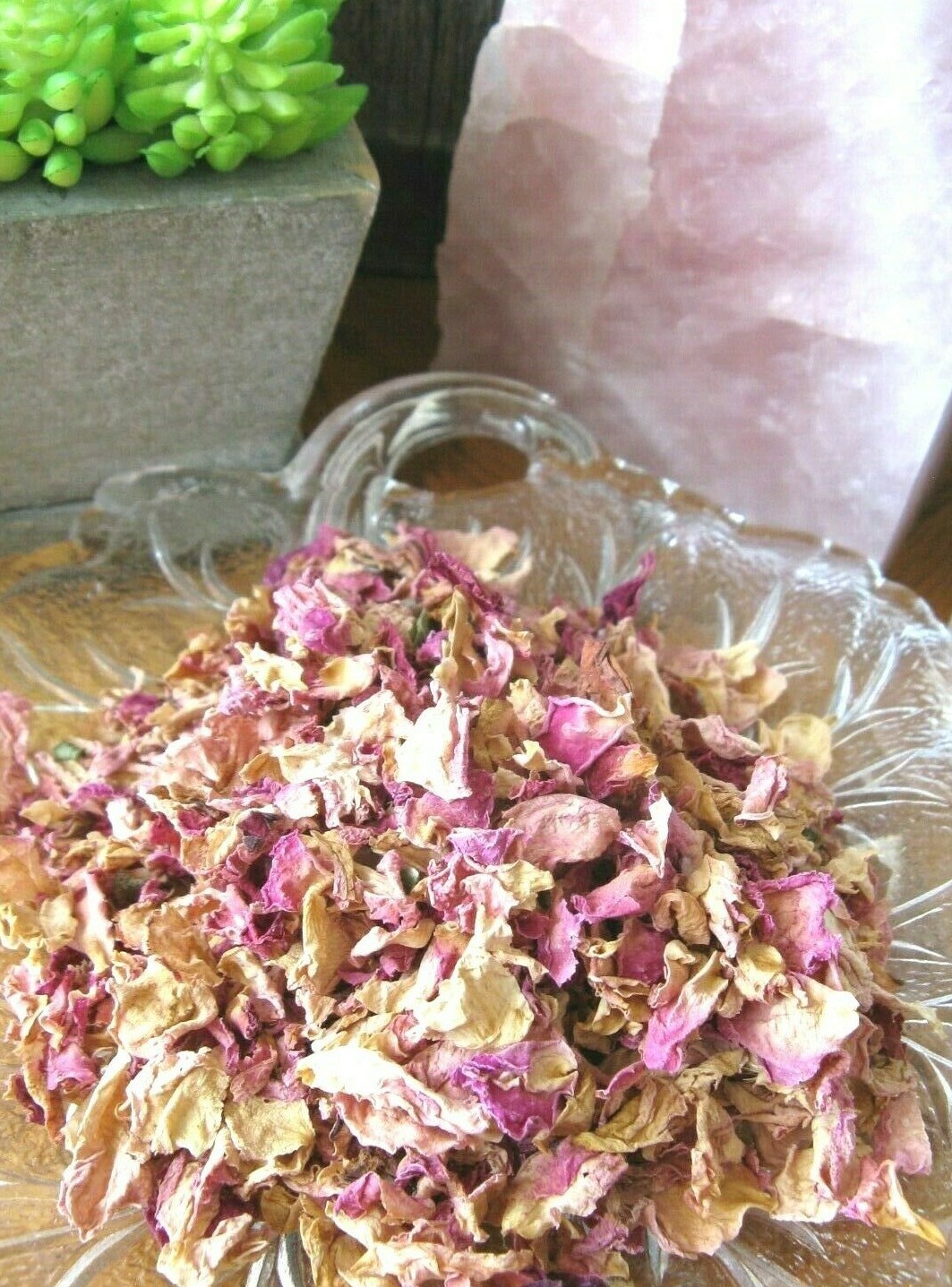 New Prim Rustic Style Natural Dried Pink & Cream Rose Petals