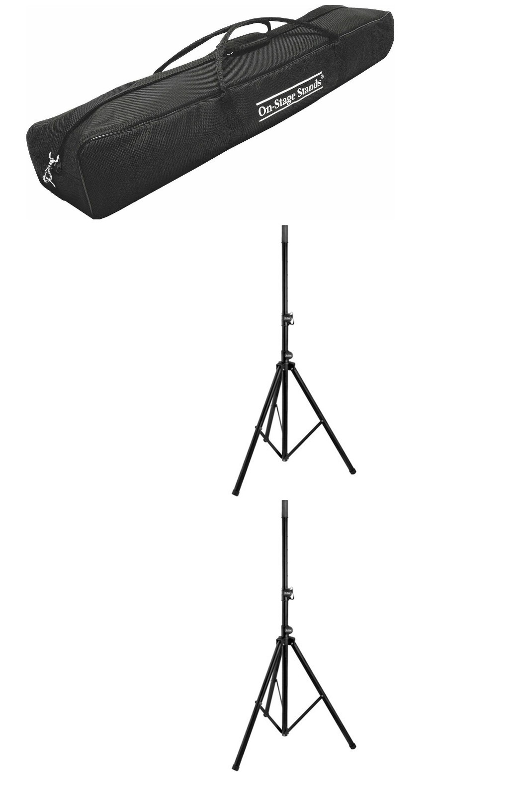 (2) On-Stage Stands SS30 Heavy Duty Speaker Stand SSB-6500 Bag Combo Ships Free