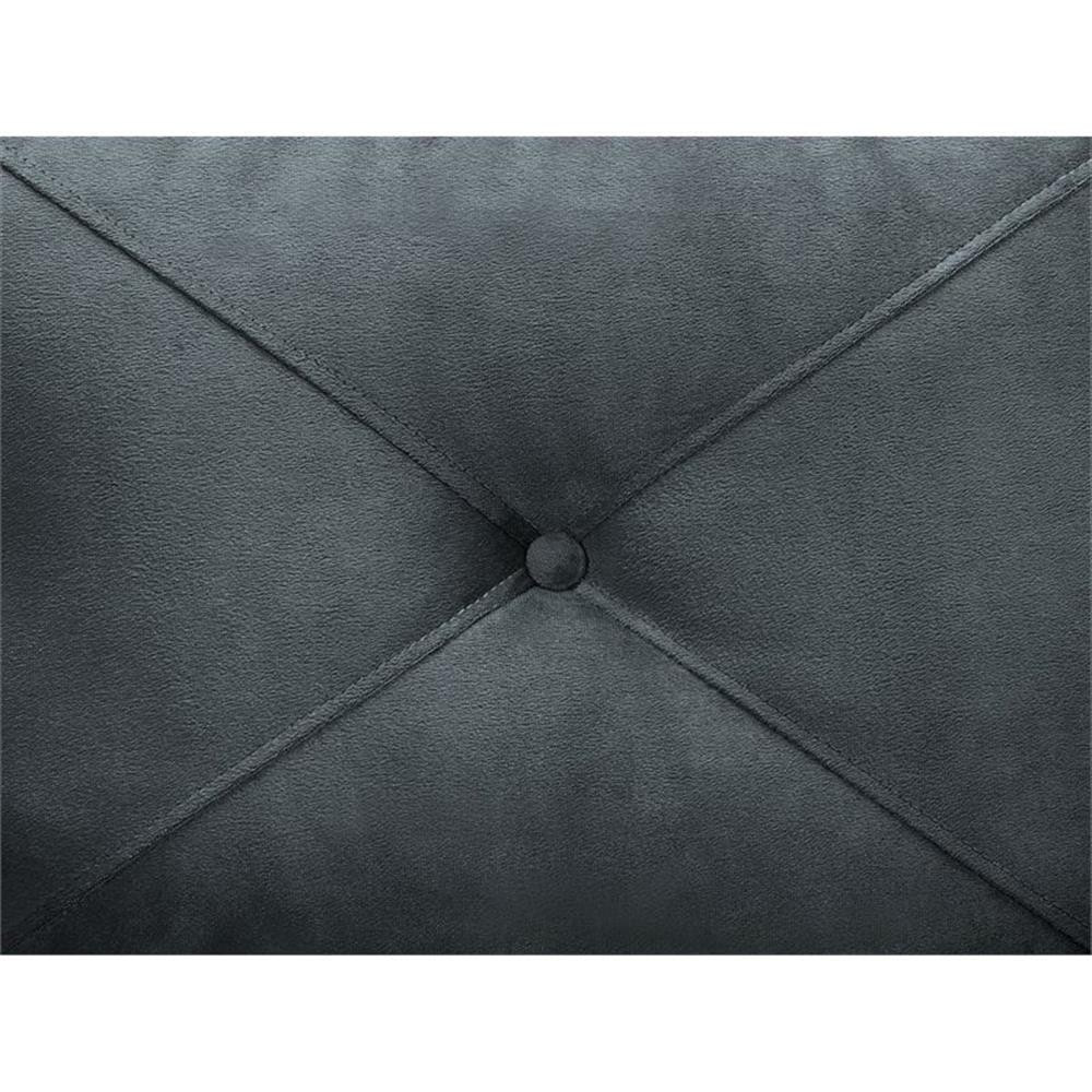 Bowery Hill Rolled Arm Contemporary Microfiber & Wood Loveseat in Dark Gray