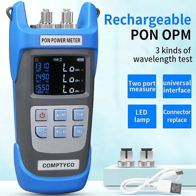 AUA-C330U/AUA-C330A Rechargeable PON Power Meter Optical Fiber PON OPM FTTX/ONT/