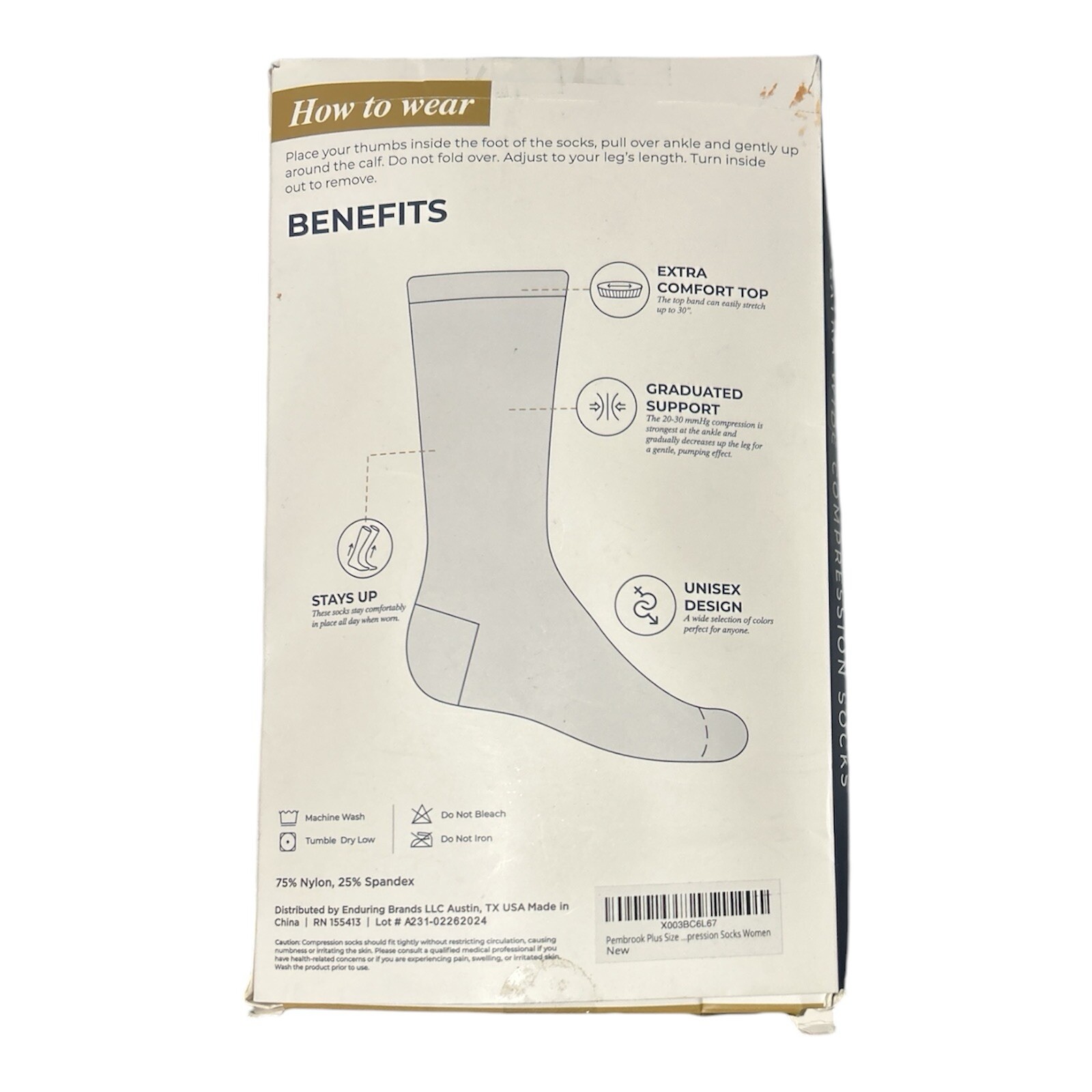 Pembrook Extra Wide Compression Socks – Black Support for Comfort & Circulation