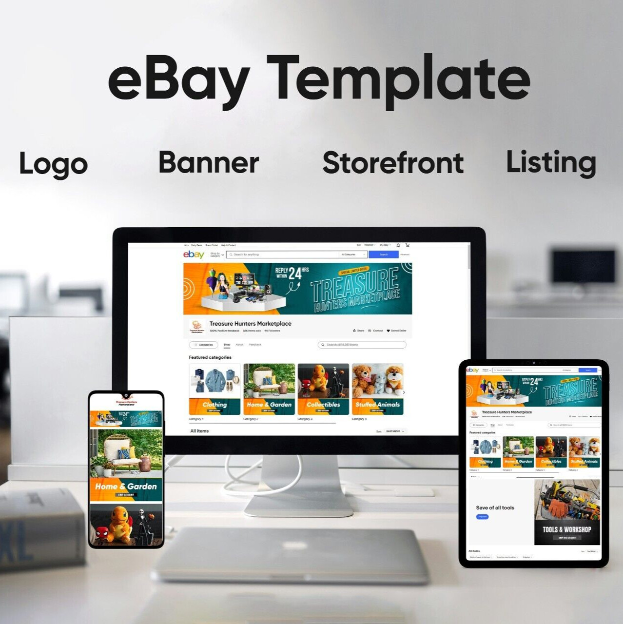 Custom 2025 eBay HTML listing template design modification.