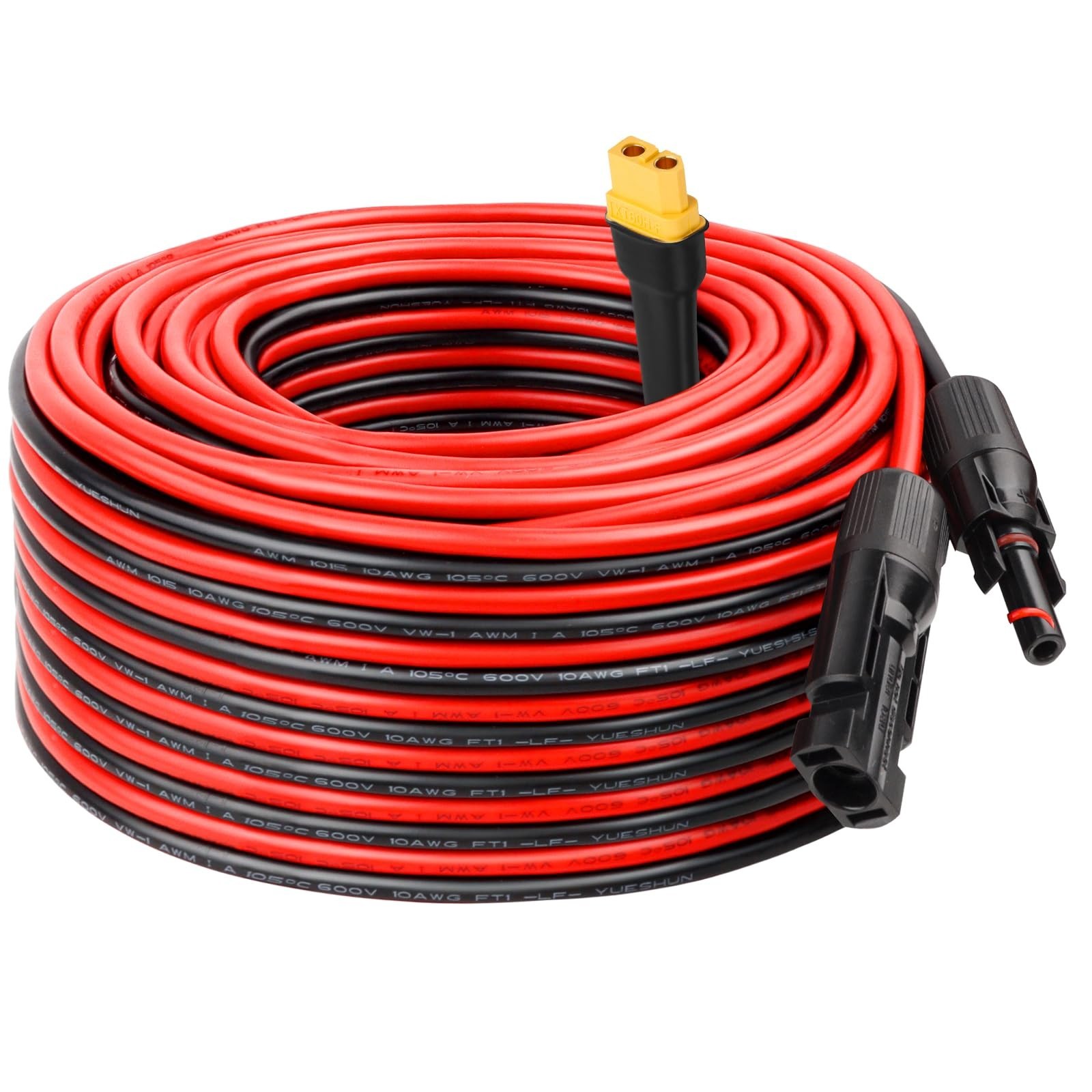 MOOKEERF 10AWG 60FT Solar to XT60 Extension Cable for Solar Panel to Portable