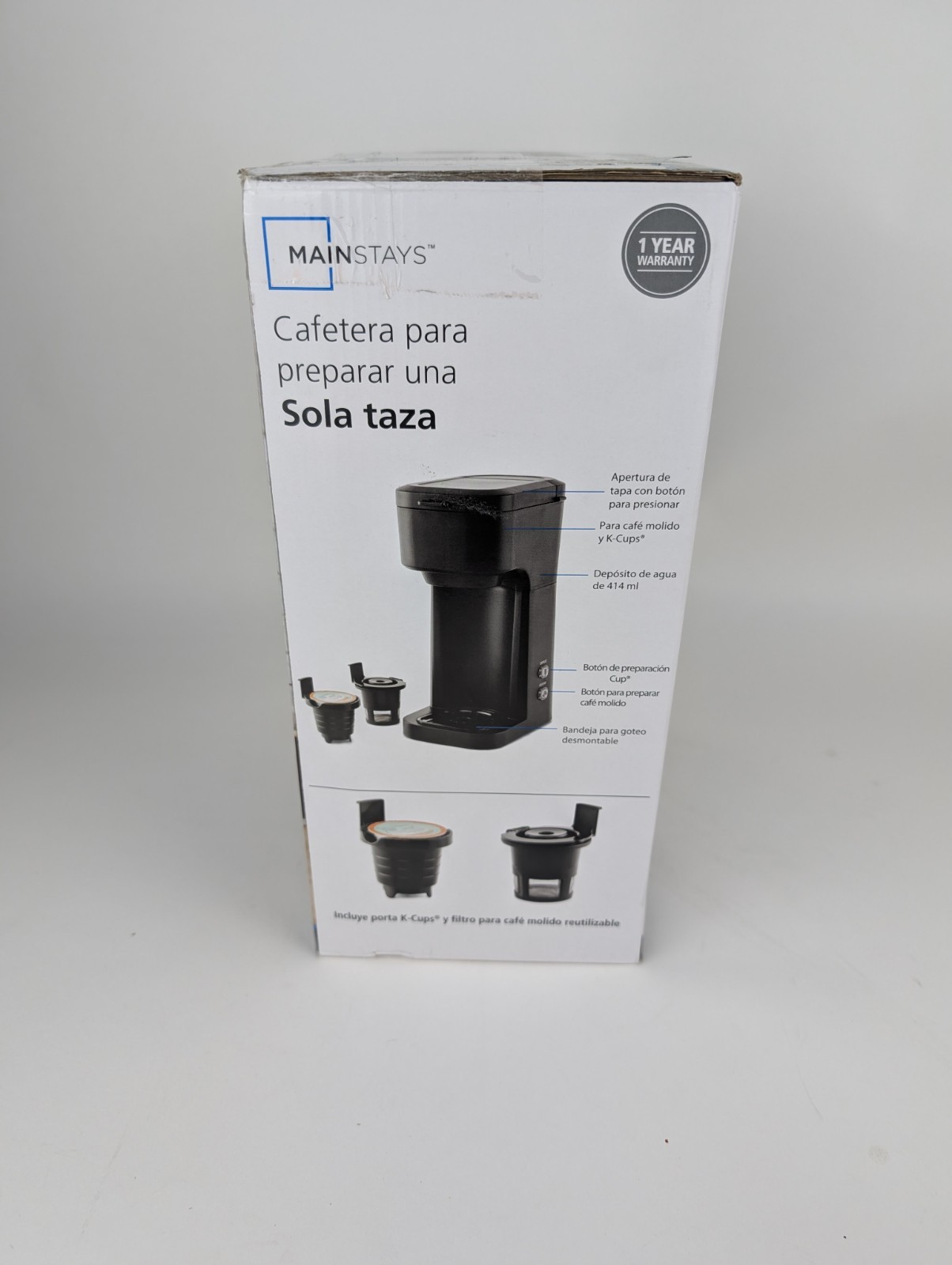 Mainstays Single Serve Coffee Maker - Grounds & Pods - Black Matte