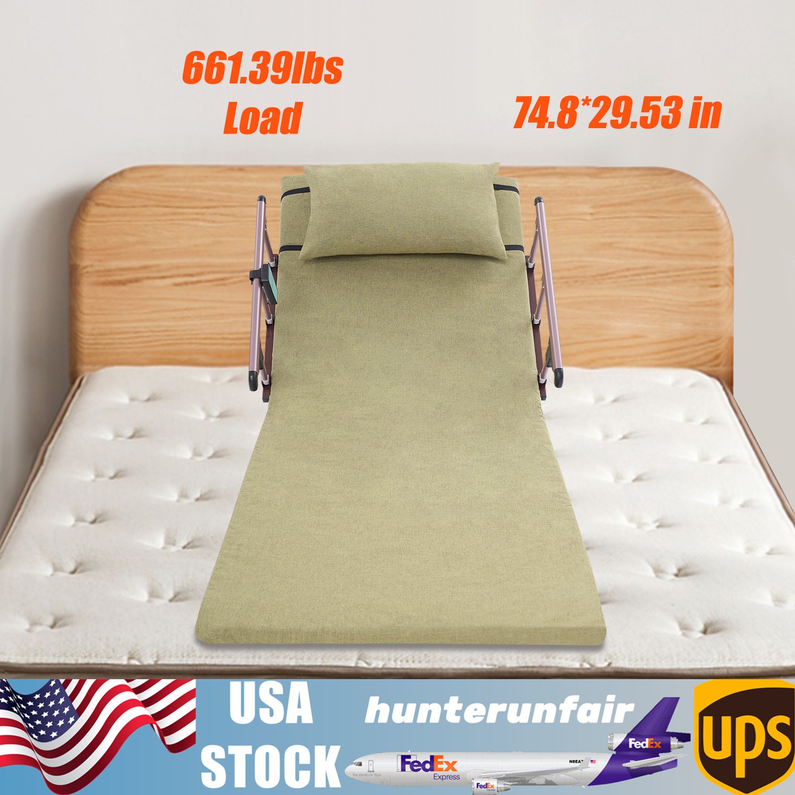 90-240V 50W Electric Lifting Bed Backrest 2-80° Adjustable Back Rest 50dB Noise