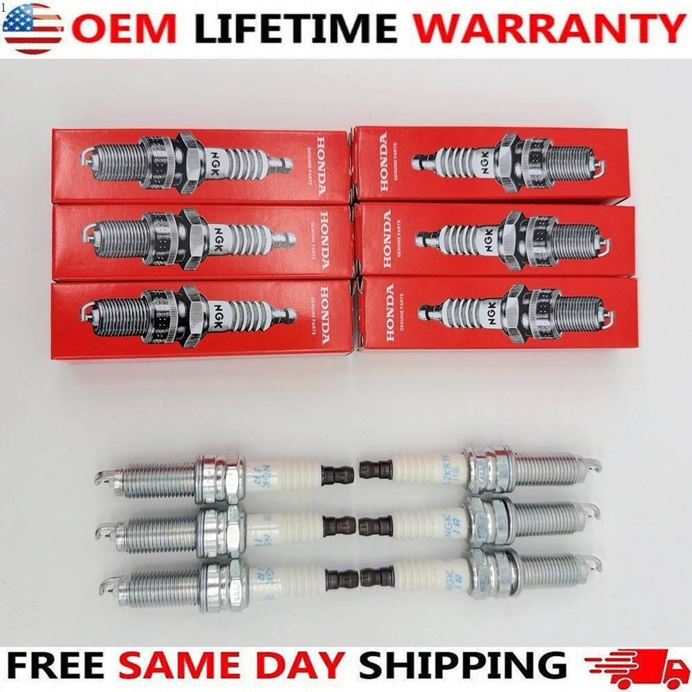 OEM NGK 6PCS Spark Plugs For 95350 12290-R9P-A01 DILZKR7B11G HONDA MDX TLX RLX
