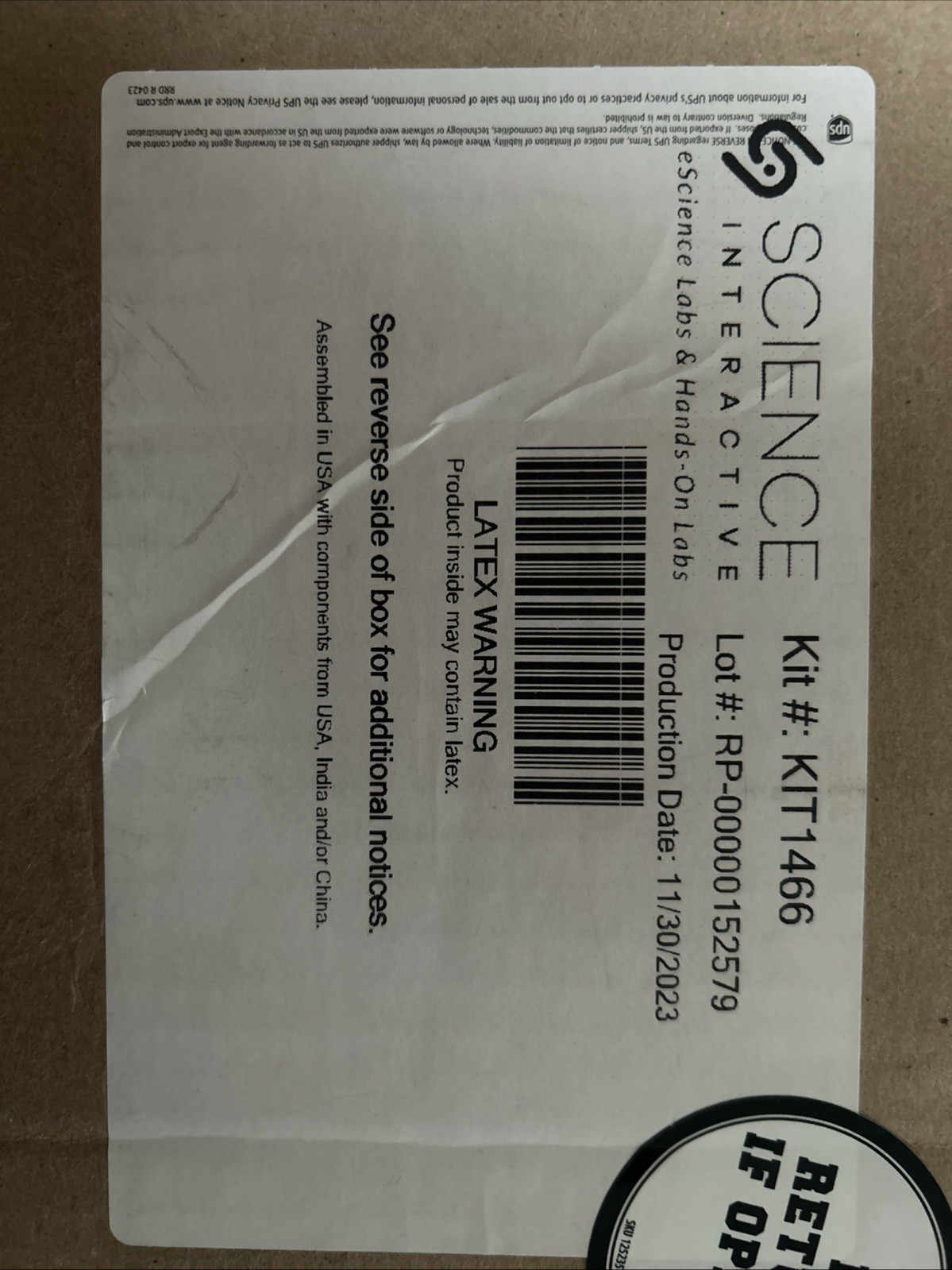 Science interactive group escience Lab kit - Biology LAB #KIT1466