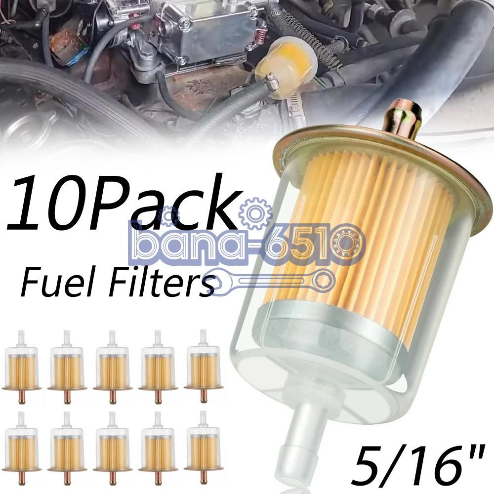 10x Universal 5/16" Fuel Filter High Performance Industrial Inline Gas Fuel Line