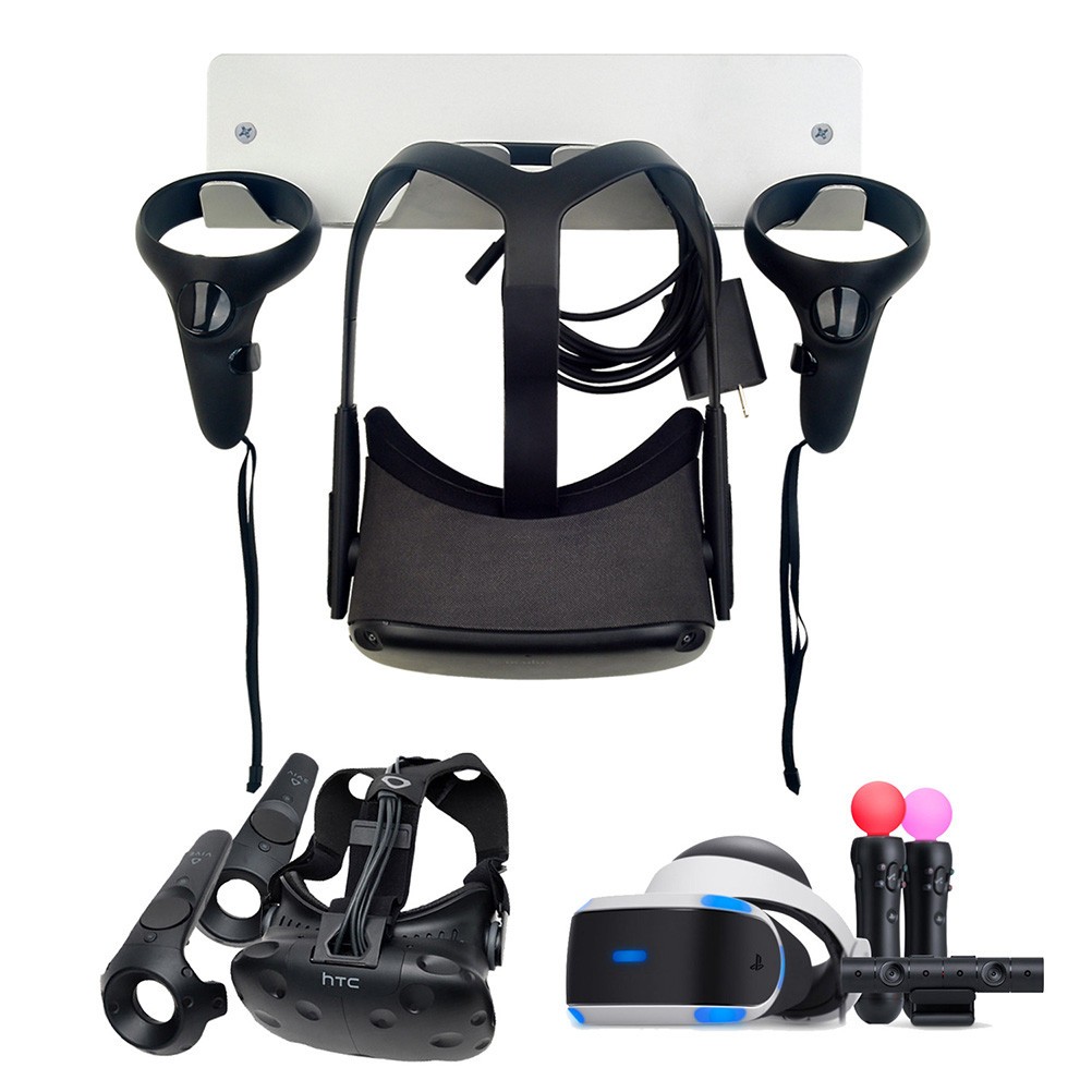 Vr Headset Storage Rack Display Mount Desk Holder Universal Dual Controller