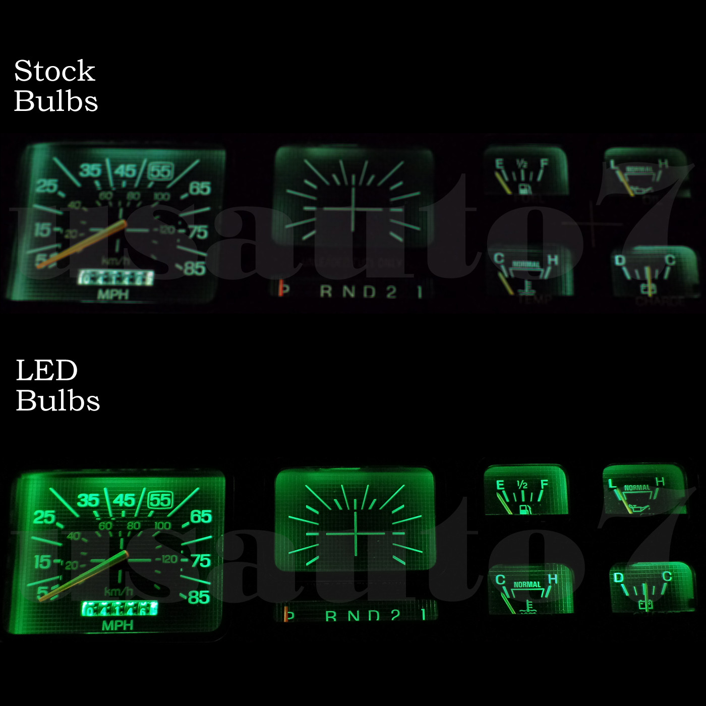 Dash Cluster Gauge Green LED LIGHT BULB KIT Fit 80-86 Ford F100 F150 F250 Bronco