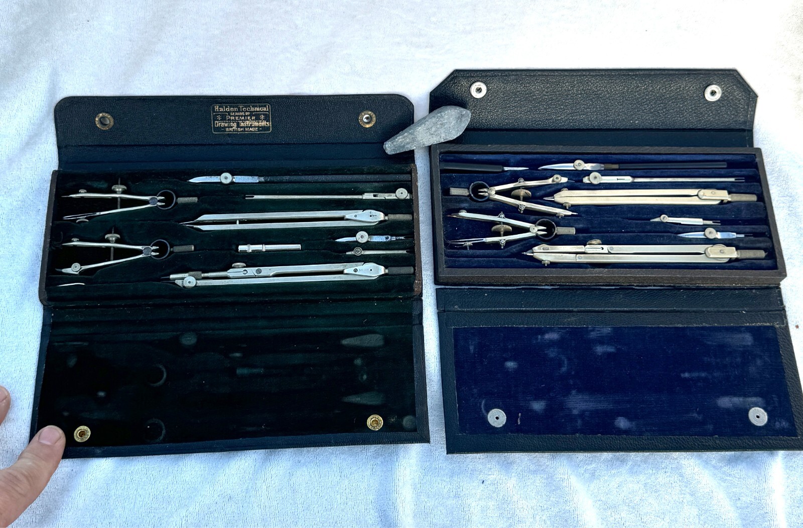 Vintage Cased Technical Drawing Instrument Sets Including Halden Make