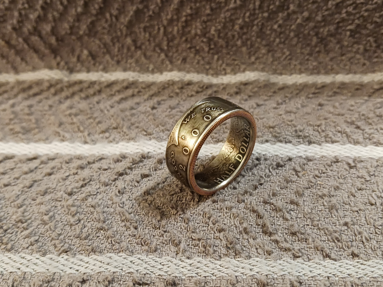 2000 Kennedy Half Dollars size 12 coin ring handmade mixed metals
