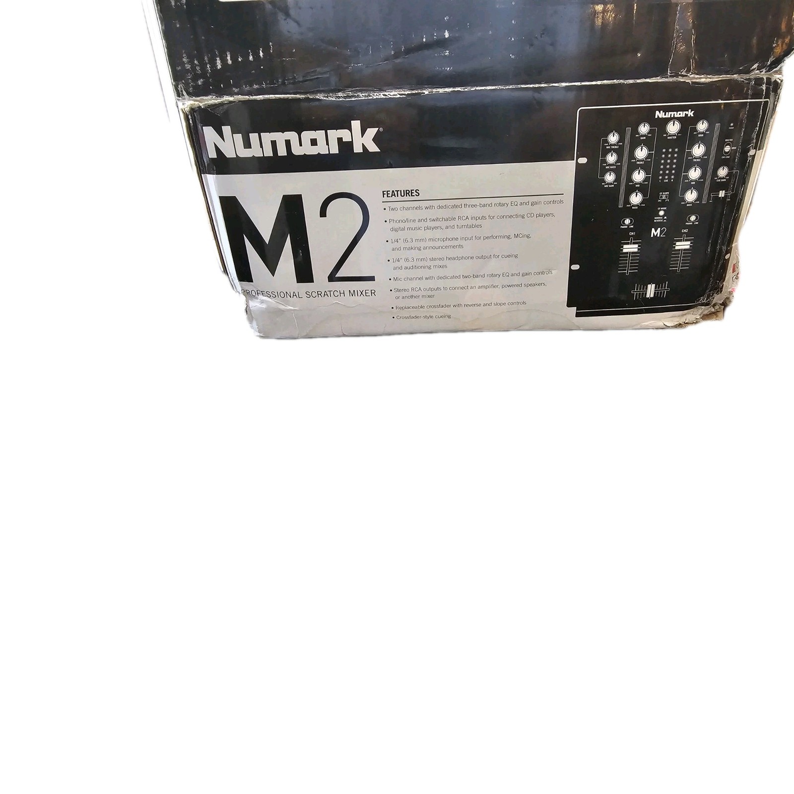 NUMARK M2 Black Performance Scratch DJ MIXER - Near Mint - Original Box DAMAGE