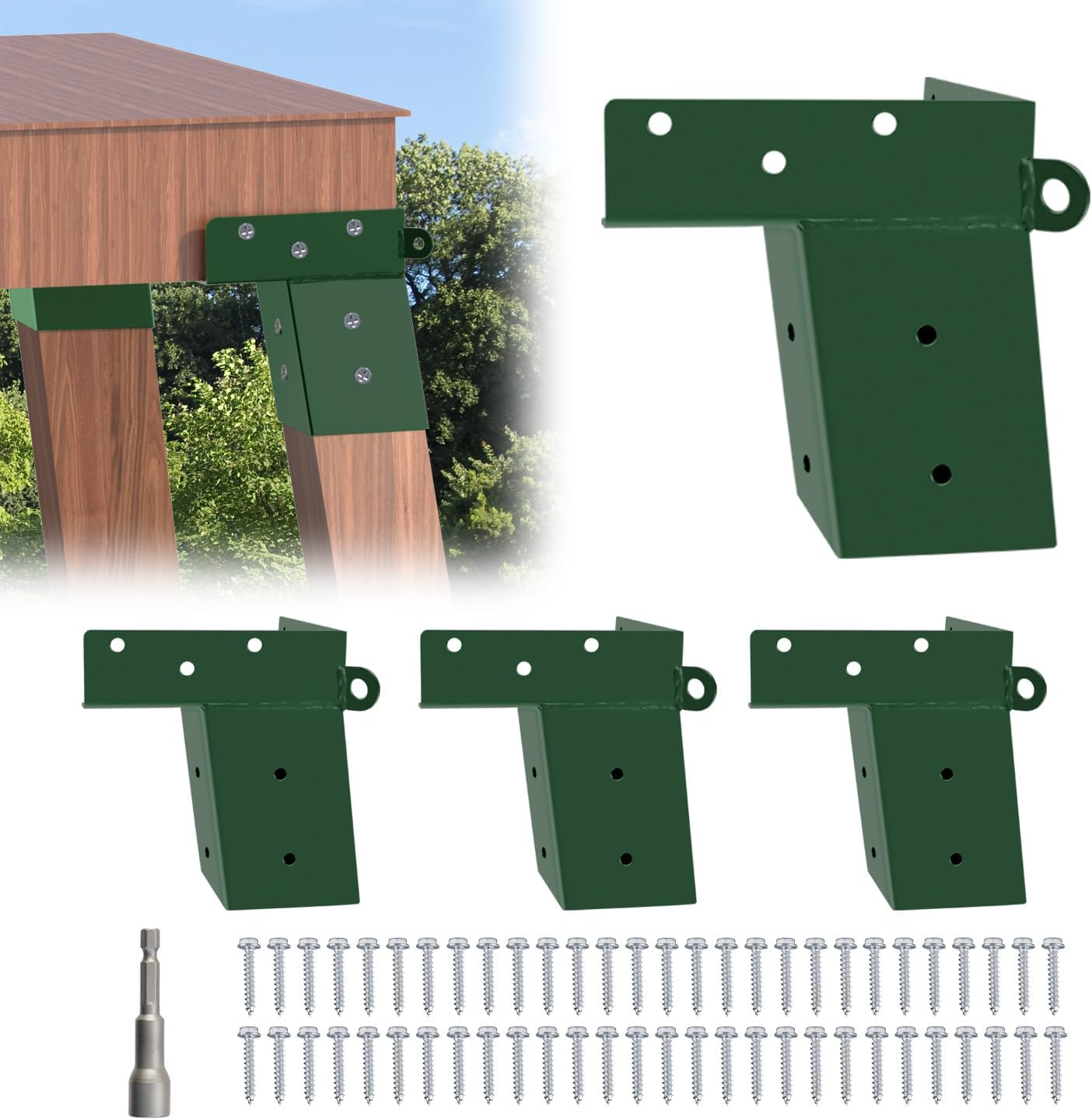 4 Pcs Deer Stand Brackets 4X4 Deer Blind Brackets Compound Angle Platform Bracke