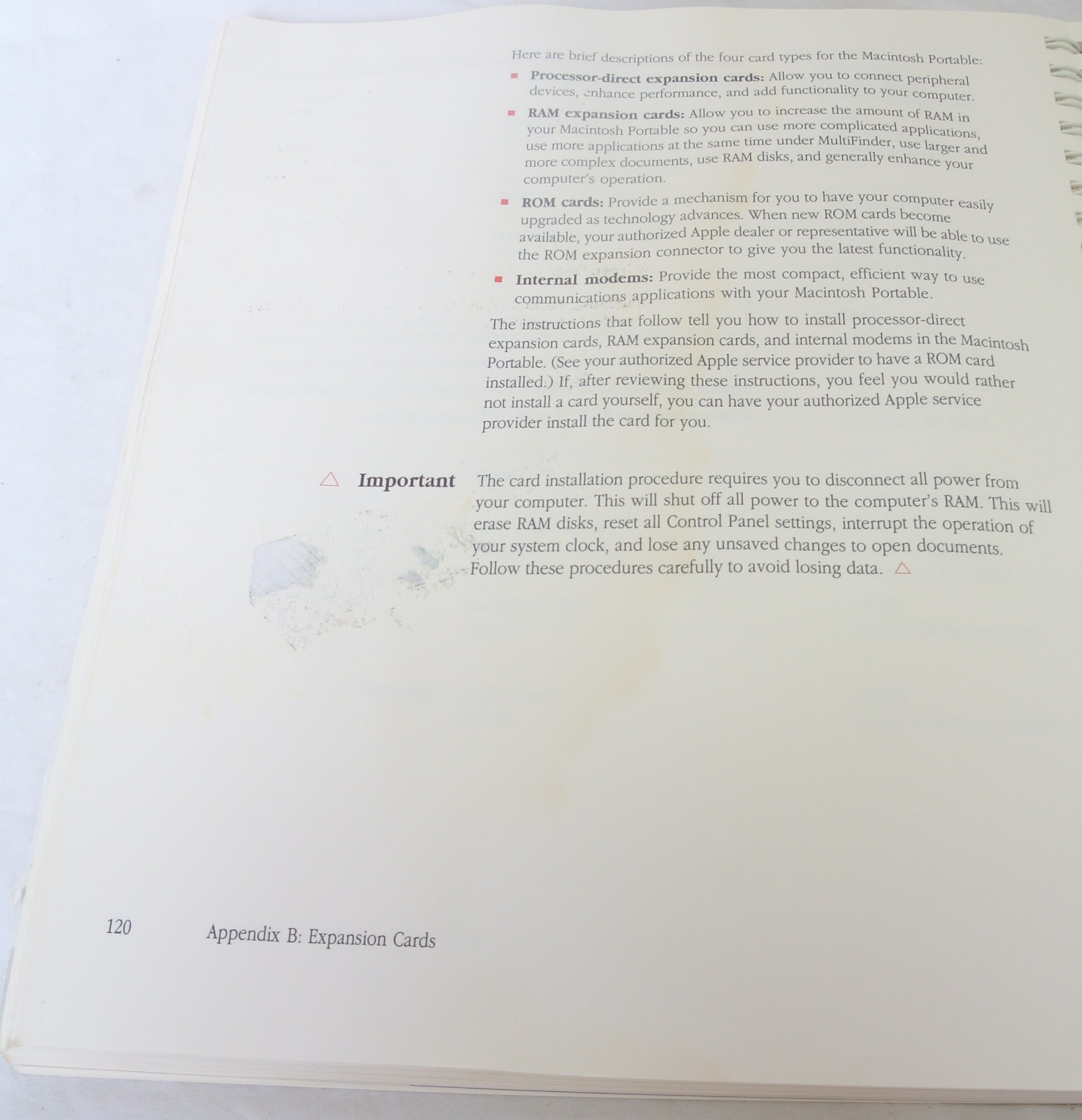 Apple Macintosh Portable Computer Manual 030-3280-B Vintage