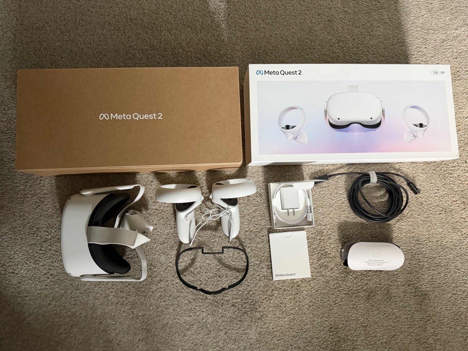 Meta Quest 2 VR Full Kit 128GB  - Tested/Functional - 16ft USB-C Included