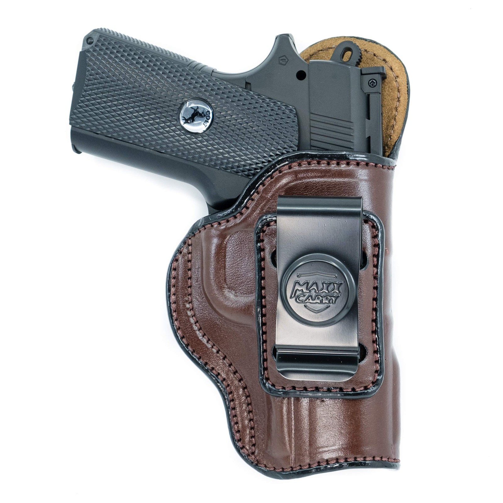 Maxx Carry IWB Leather Holster for S&W 1911 3.5"/4" Barrel, Brown Right Hand