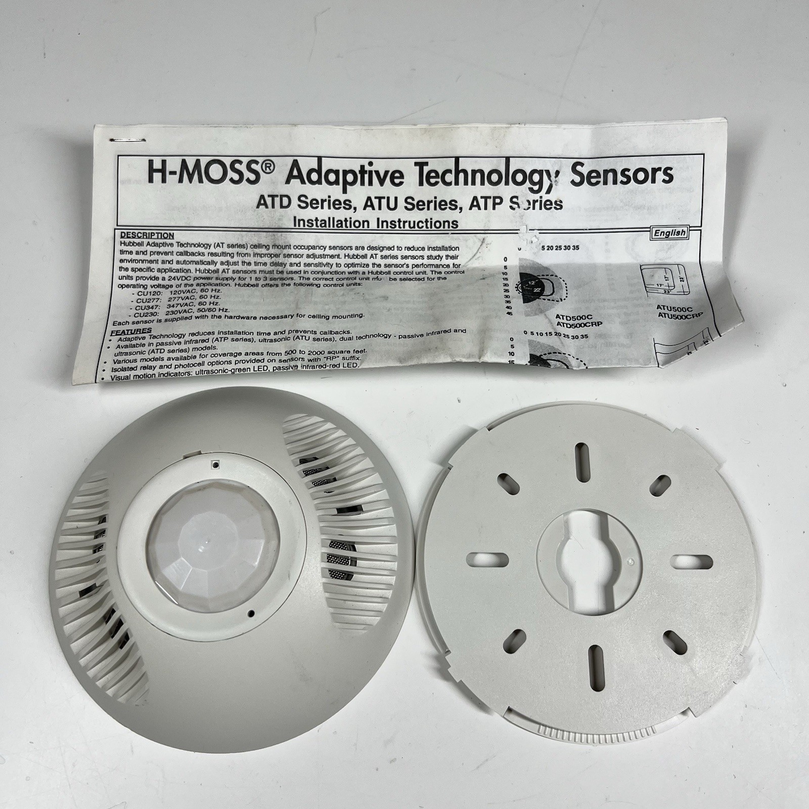 HUBBELL ATD2000C H-MOSS Ceiling Sensor Adaptive PIR 2000 Sq Ft - *No Hardware*