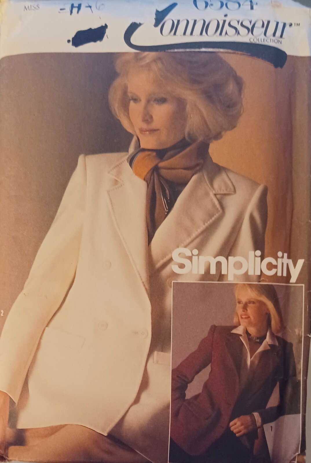 Simplicity Connoisseur pattern 6584 Misses' Sgl, Dbl Breasted Jacket sz 12 uncut