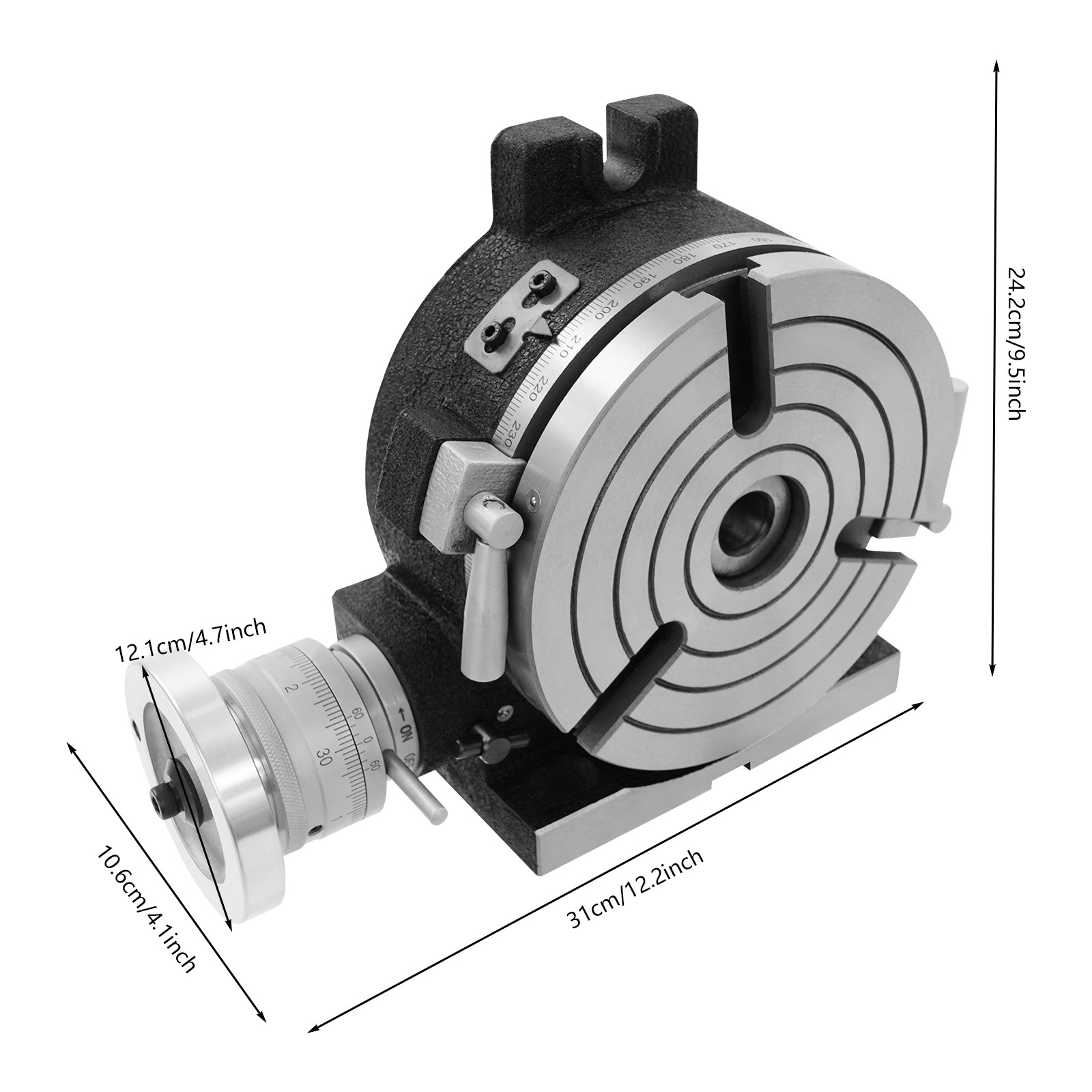 Precision-Adjustable Rotary Table, 3 T-Slots Rotary Table for Milling Machine