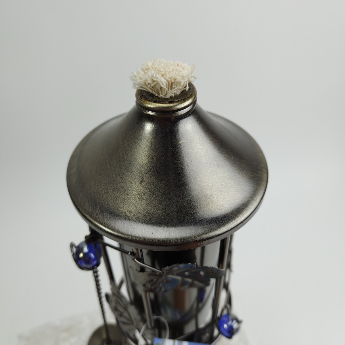 Vintage Russco III Garden Torch with Antique Copper Finish with Leaves & Marbles