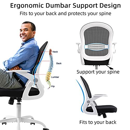 Sytas Office Chair Ergonomic Desk Chair Swivel Mesh Computer - White