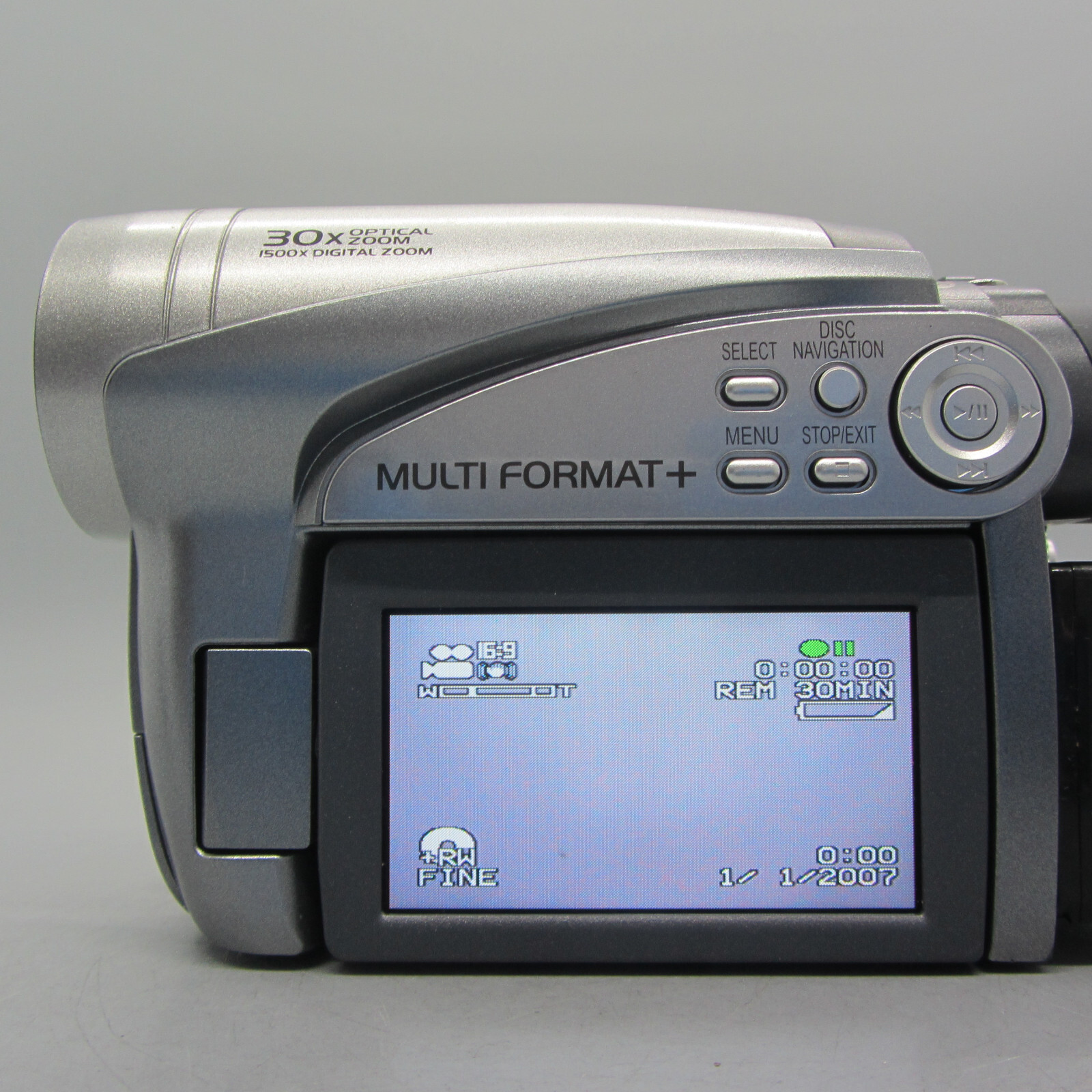 Hitachi DVDCAM DZ-MV5000E Handheld Mini DVD Camcorder Silver Tested