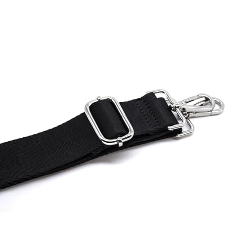 Thickened Solid Color Purse Straps Replacement Crossbody Black Silver Buckle