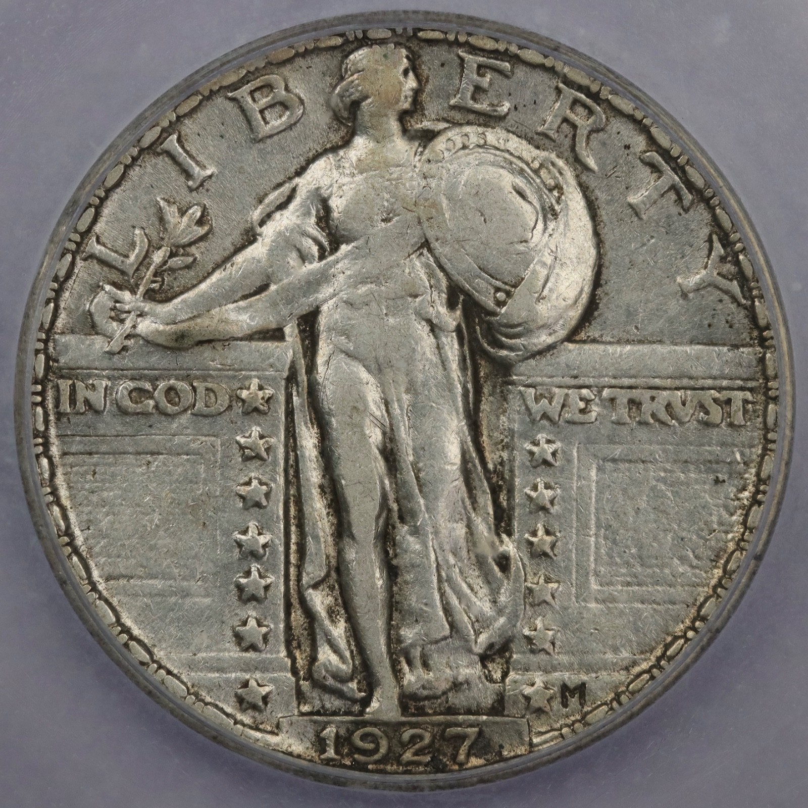 1927 25c Standing Liberty Quarter -  ICG EF 40